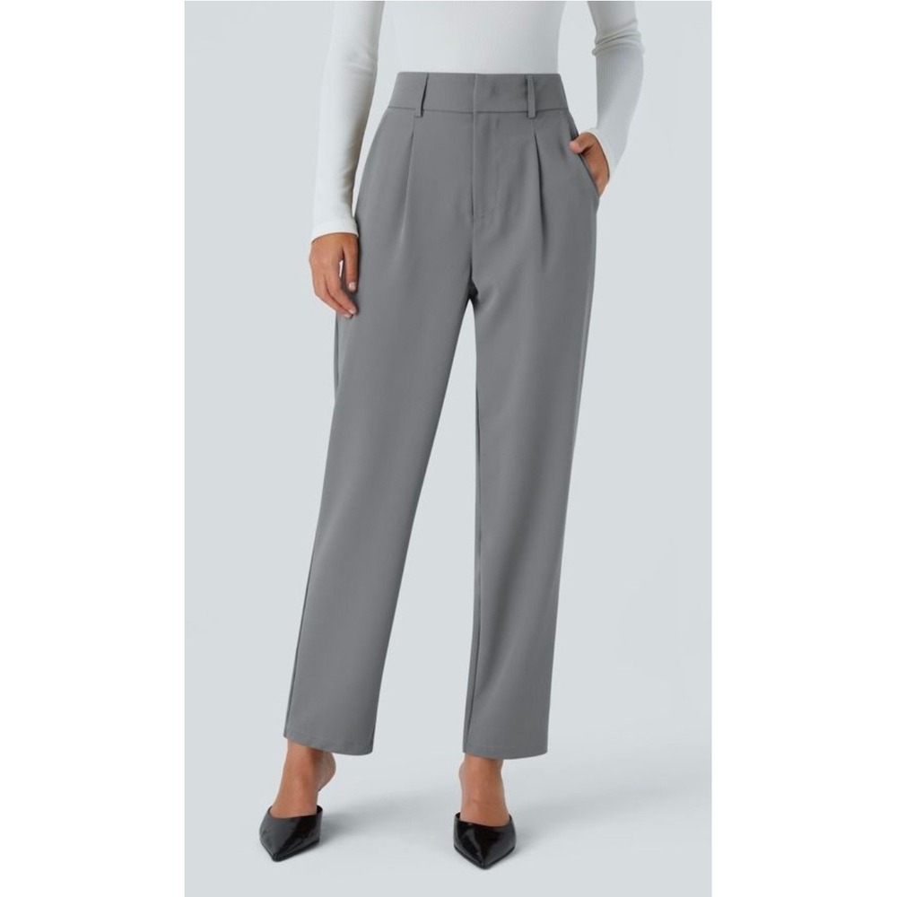 Halara Flex High Waisted Pocket Solid Work Tapered Pants Gray XL Regular NWT
